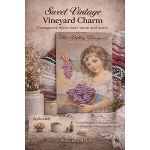 Ohio Wholesale The Valley Vineyard Metal Tin Sign Grapes Girl Wall DECOR Y2K